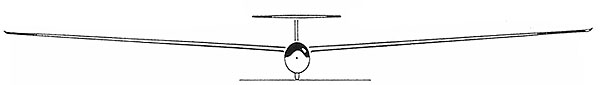 Sailplane front view
