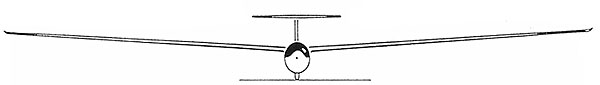 Sailplane front view