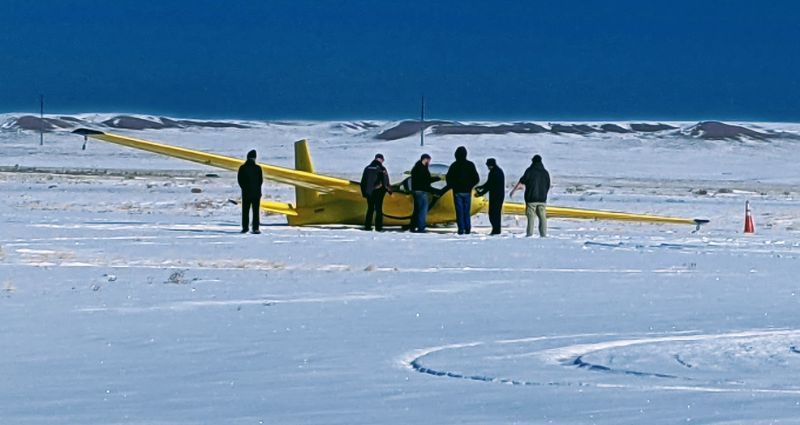 Towing the 2-32 in the snow, Jan 2021